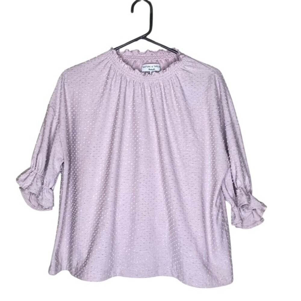 MADEWELL Texture & Thread Clipdot Ruffle Top - Size Large